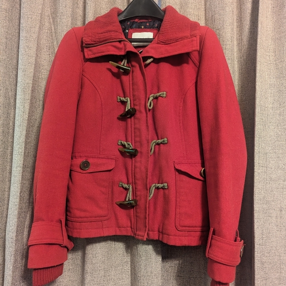Red wool pea coat - Picture 3 of 3